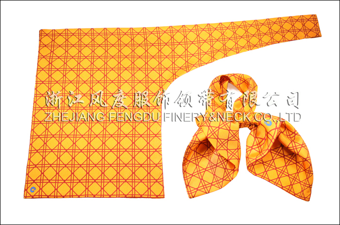 中国建设银行 真丝双层刀型丝巾